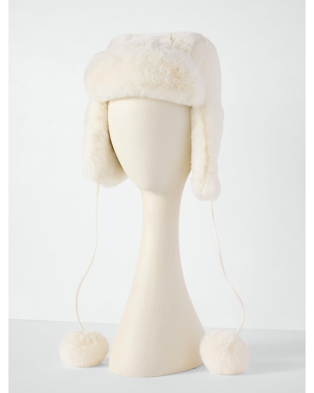 Talbots White Faux Fur Trapper Hat