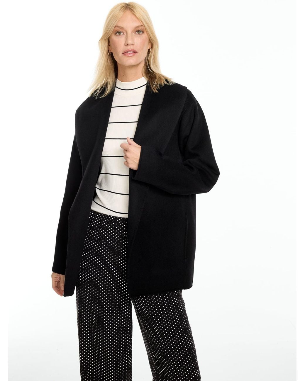 Talbots Black Double Face Wool Blend Jacket