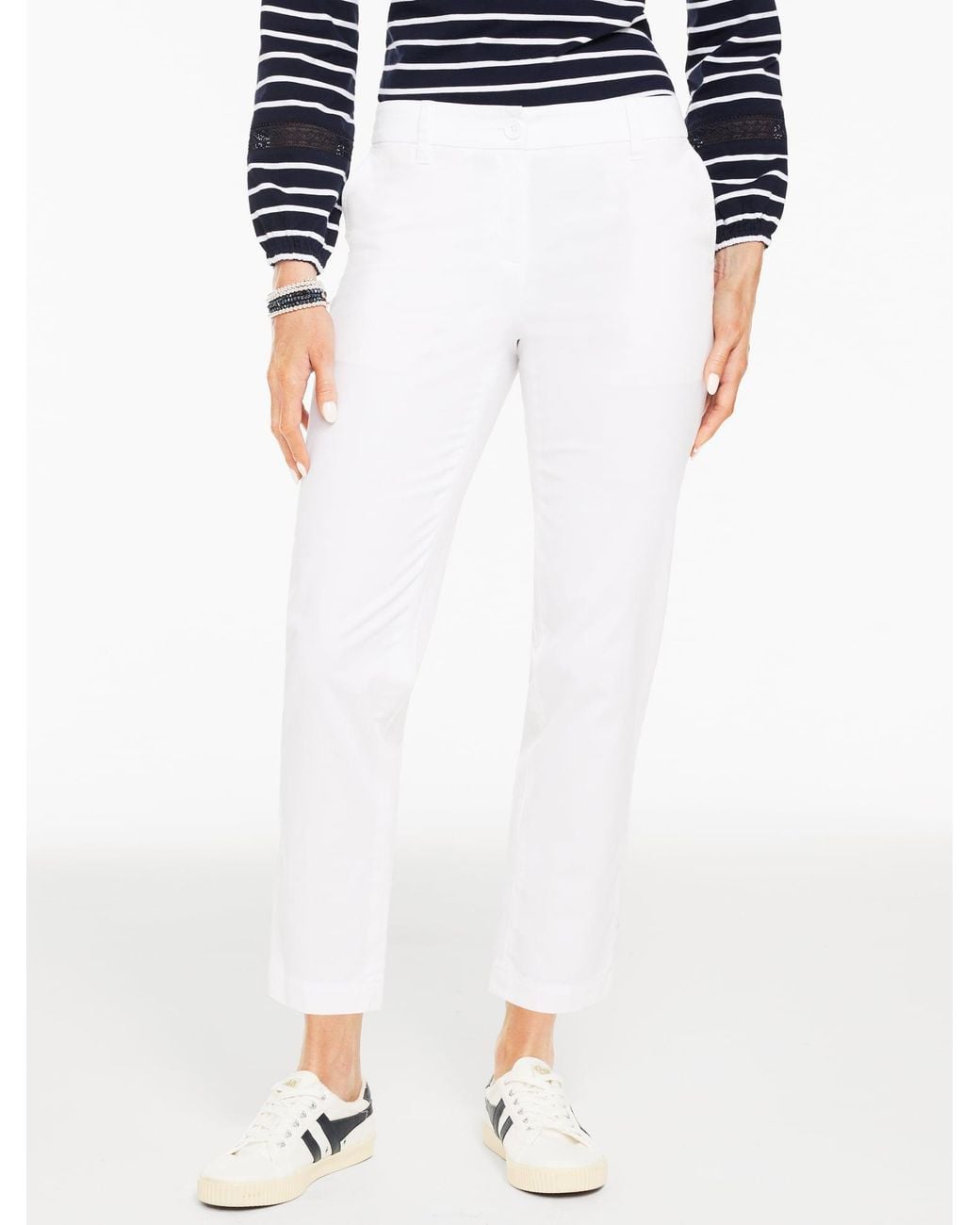 Talbots White Heritage Twill Perfect Crops Pants