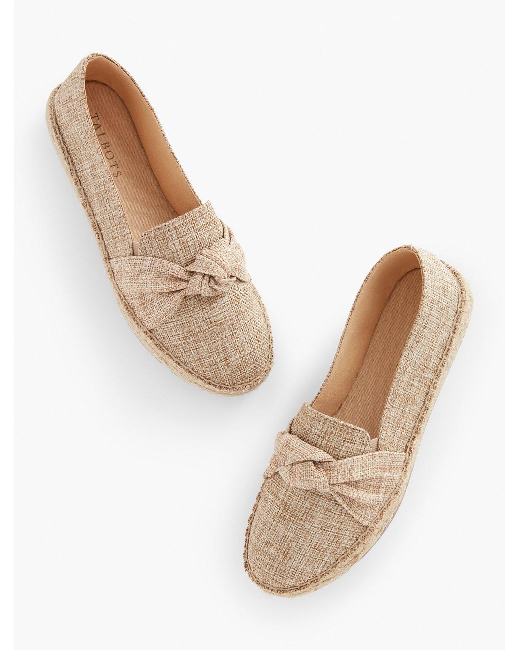 Talbots Izzy Knot Linen Espadrilles in White Lyst