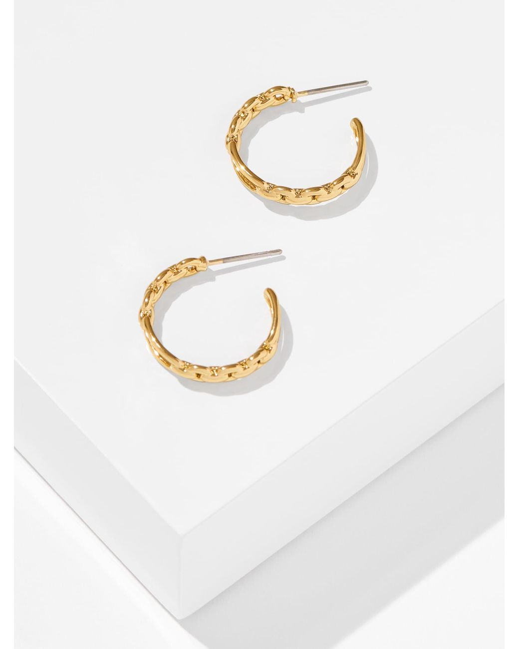 Talbots White Delicate Chain Hoop Earrings