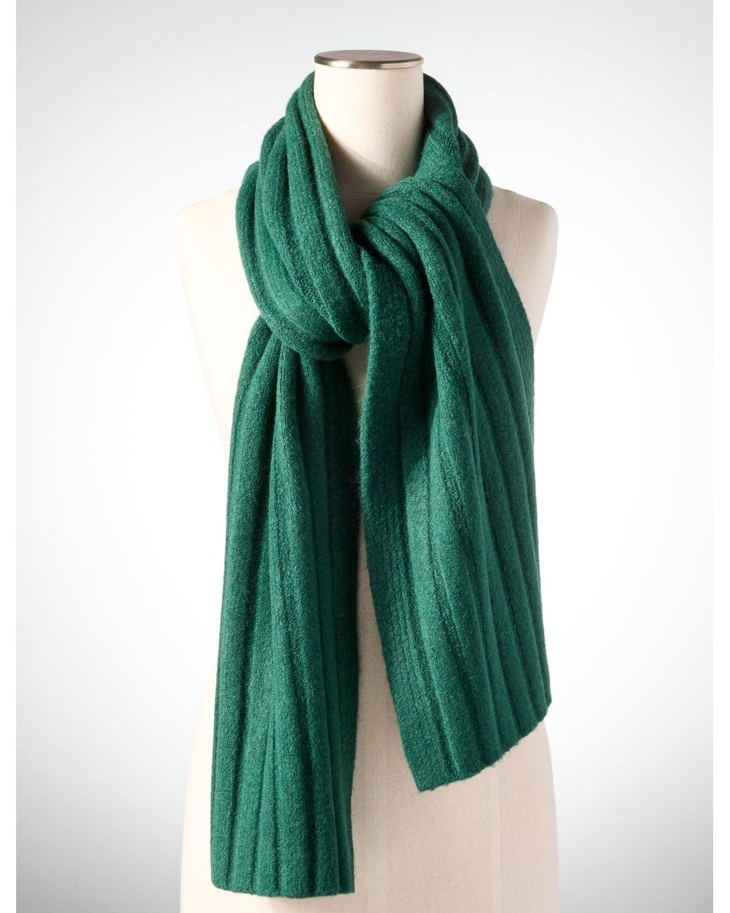 Talbots Green Soft Ribbed Scarf