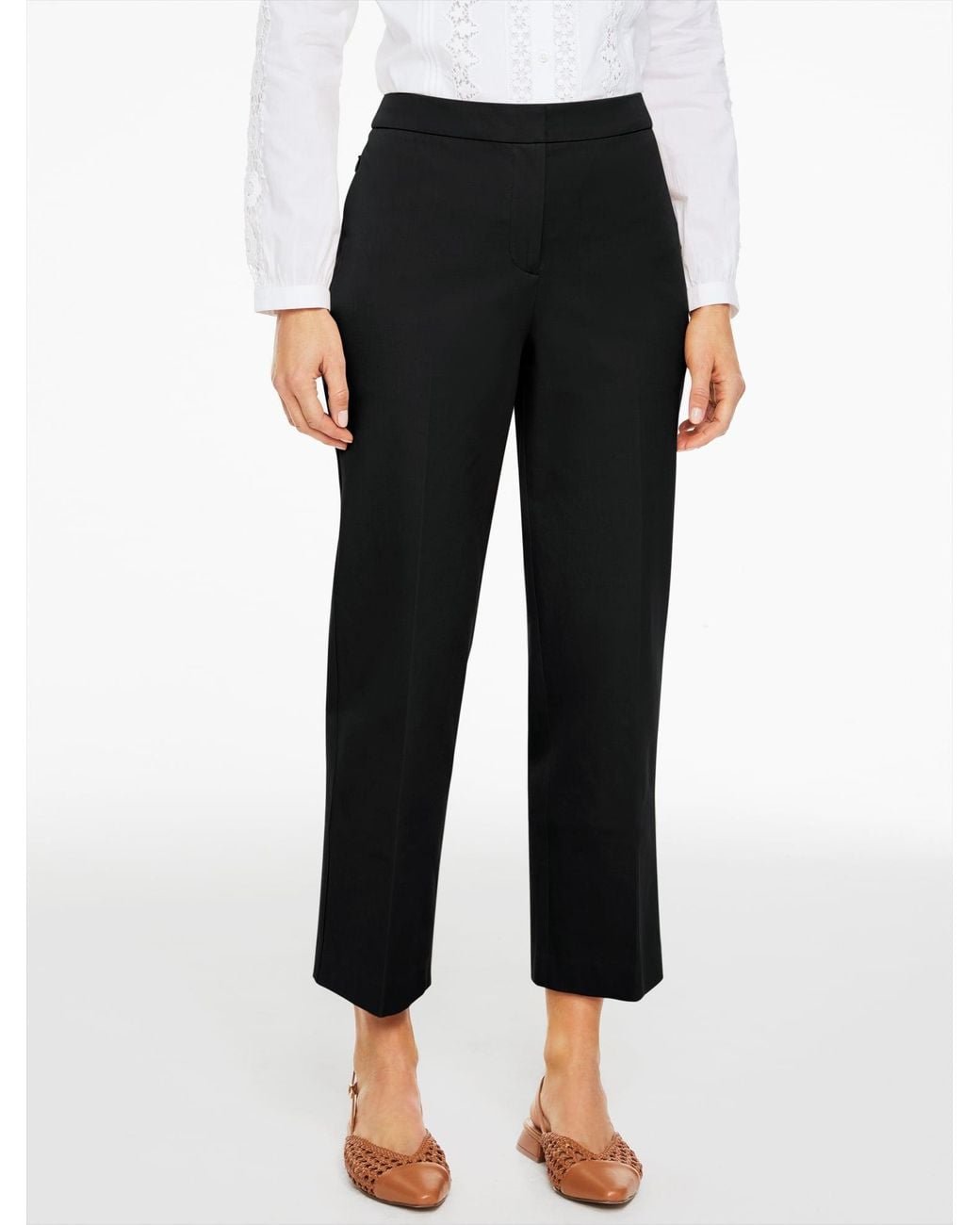 Talbots Black Straight Ankle Cotton Bi-stretch Pants