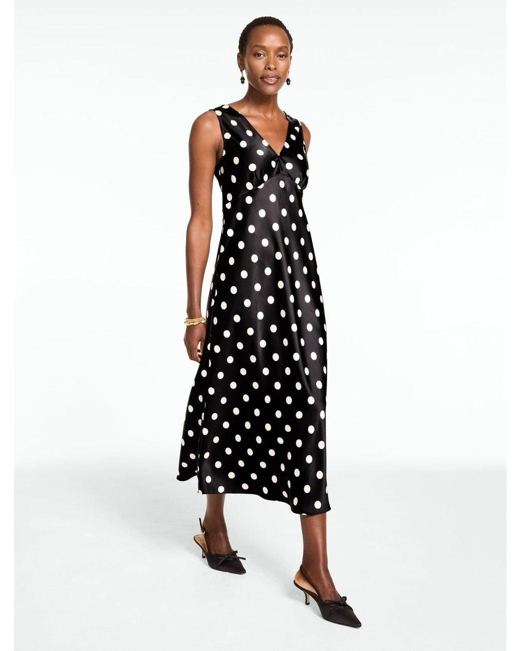 Talbots White Rsvp Satin Midi Dress