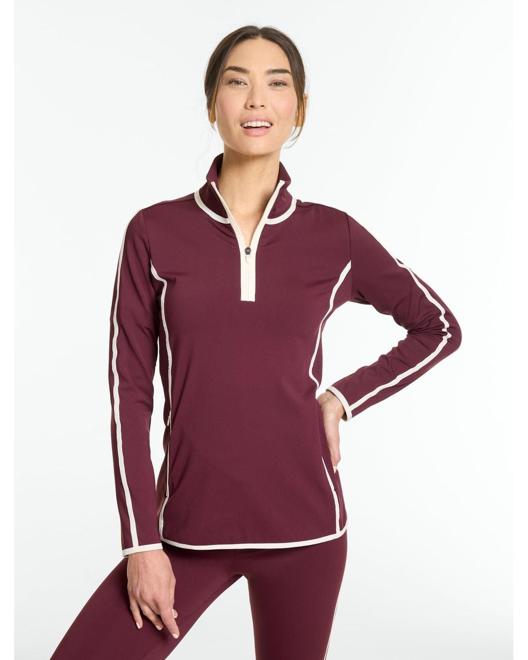 Talbots Purple Out & About Half-zip Pullover Sweater