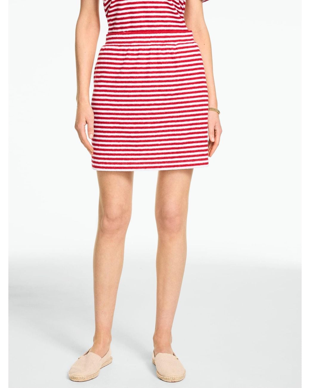 Talbots Red Jacquard Terry Skirt