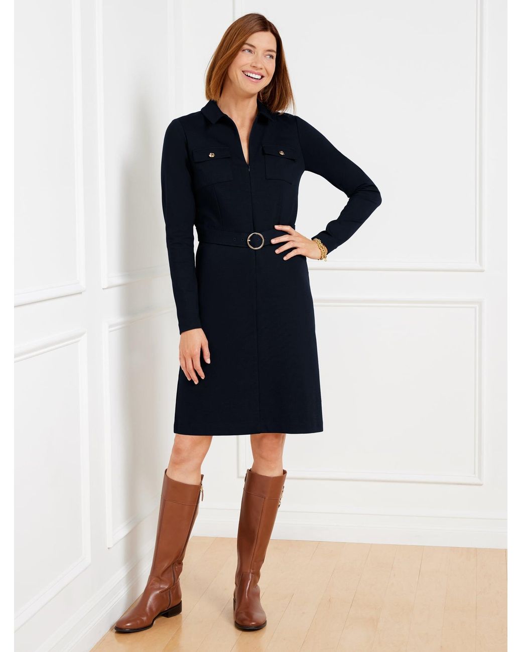 Talbots Blue Refined Ponte Dress