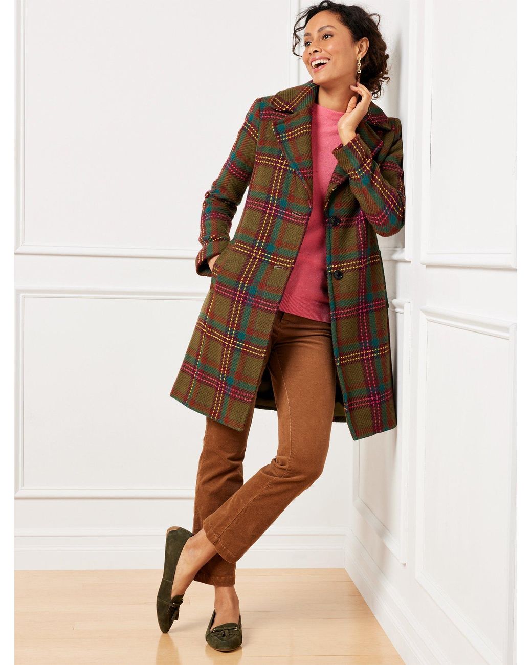 Talbots red wool coat online