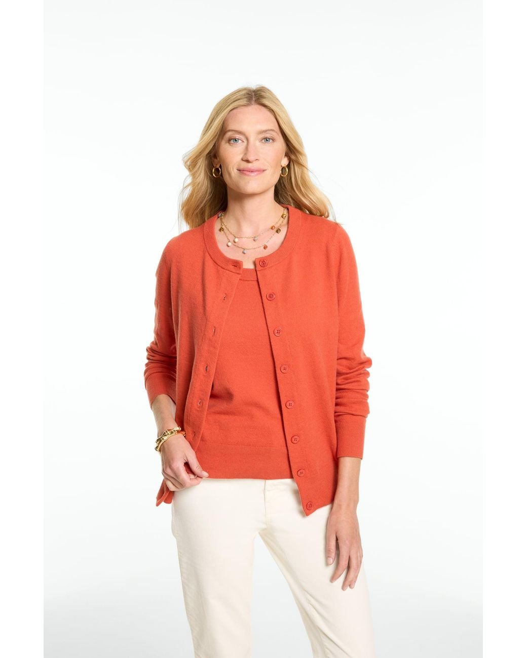 Talbots Red Charming Cardigan Sweater