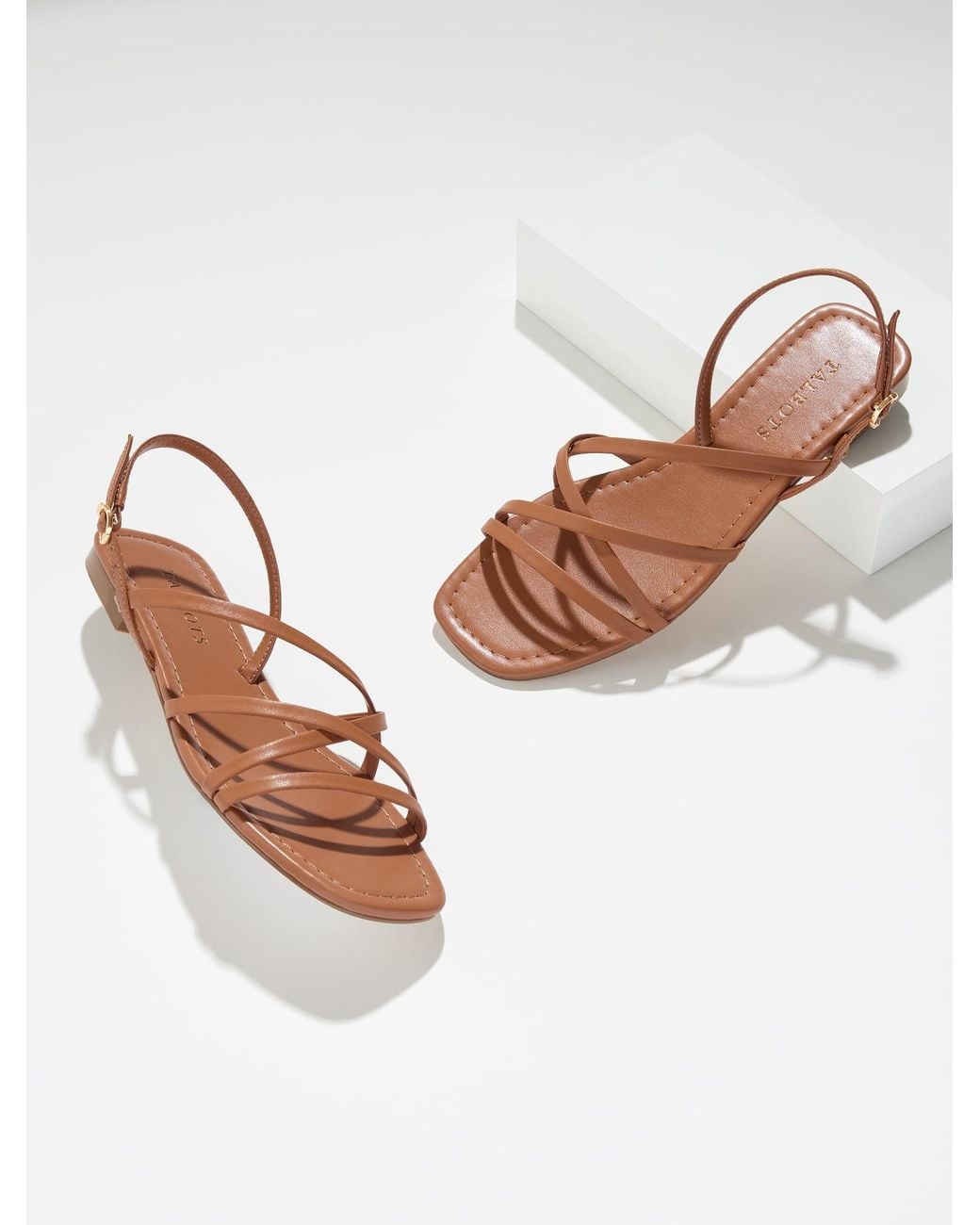 Talbots Natural Liana Strappy Nappa Sandals