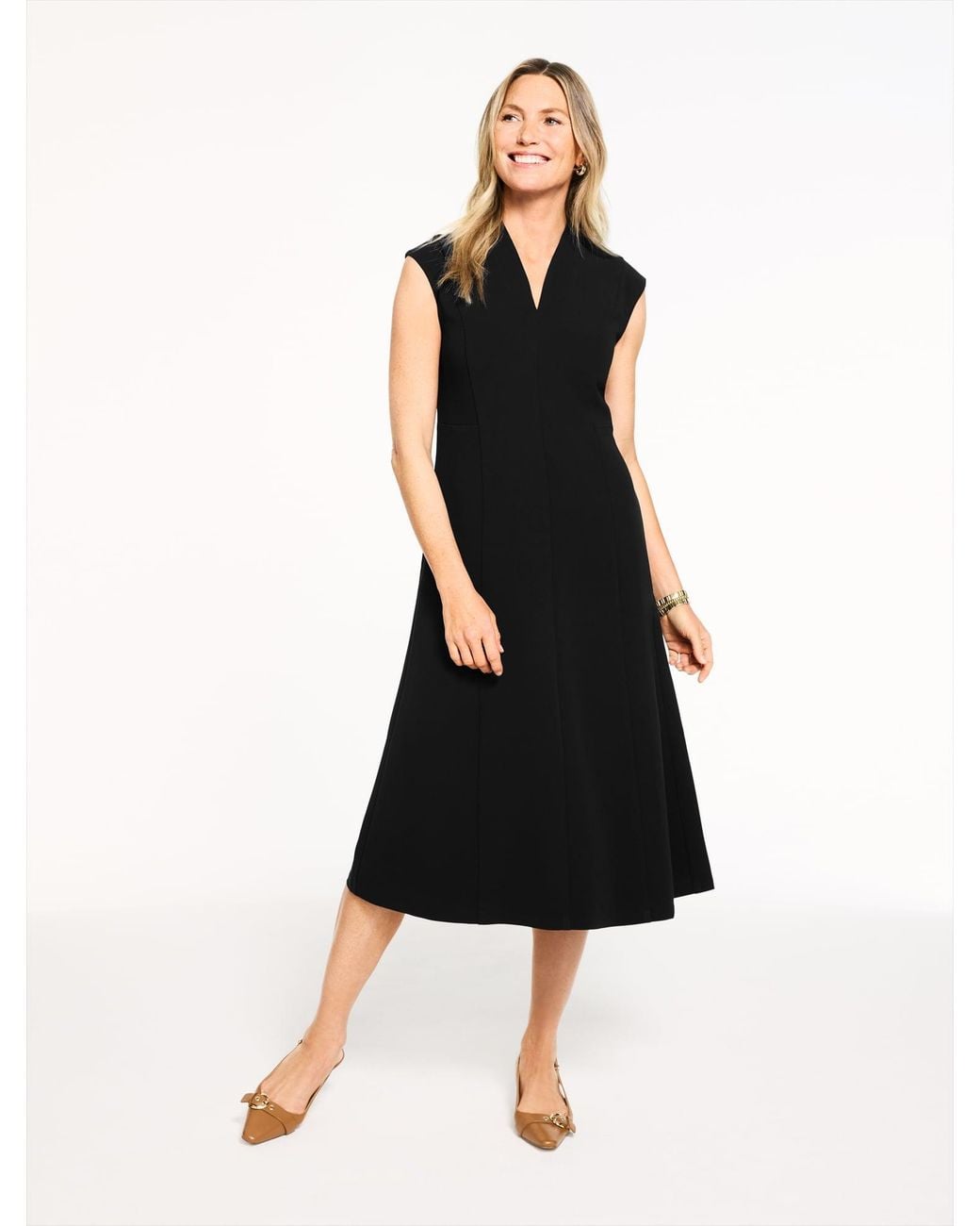 Talbots Black Easy Travel Sleeveless Dress