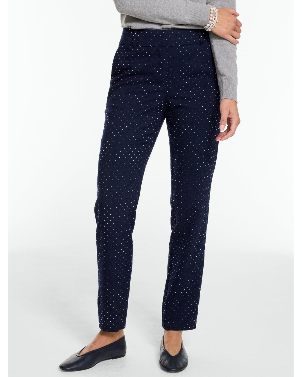 Talbots Blue Hampshire Lightweight Double Cloth Straight Ankle Pants
