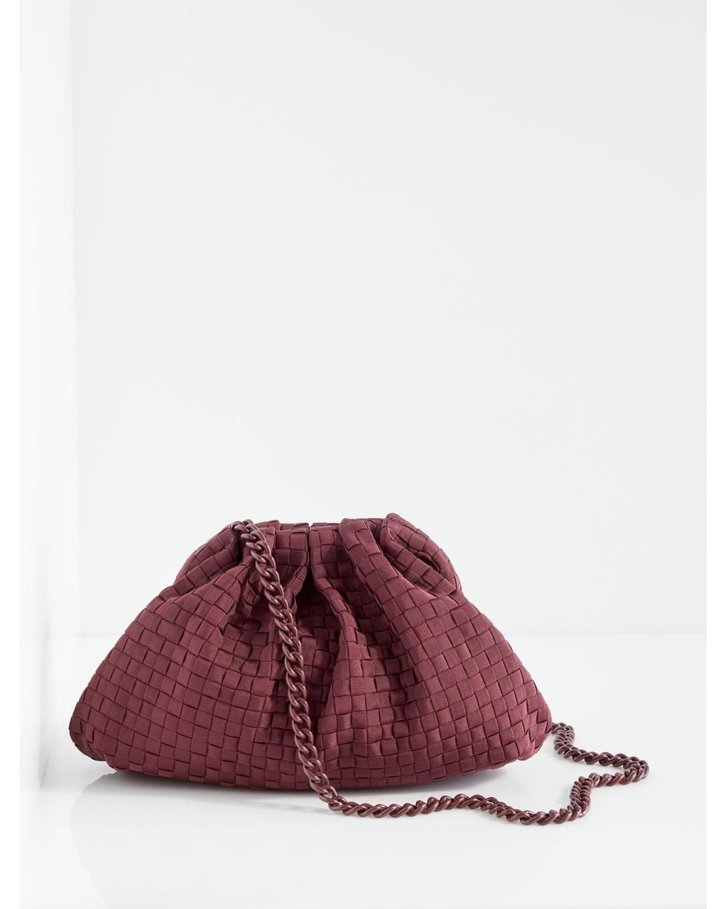 Talbots Purple Gathered Grosgrain Clutch