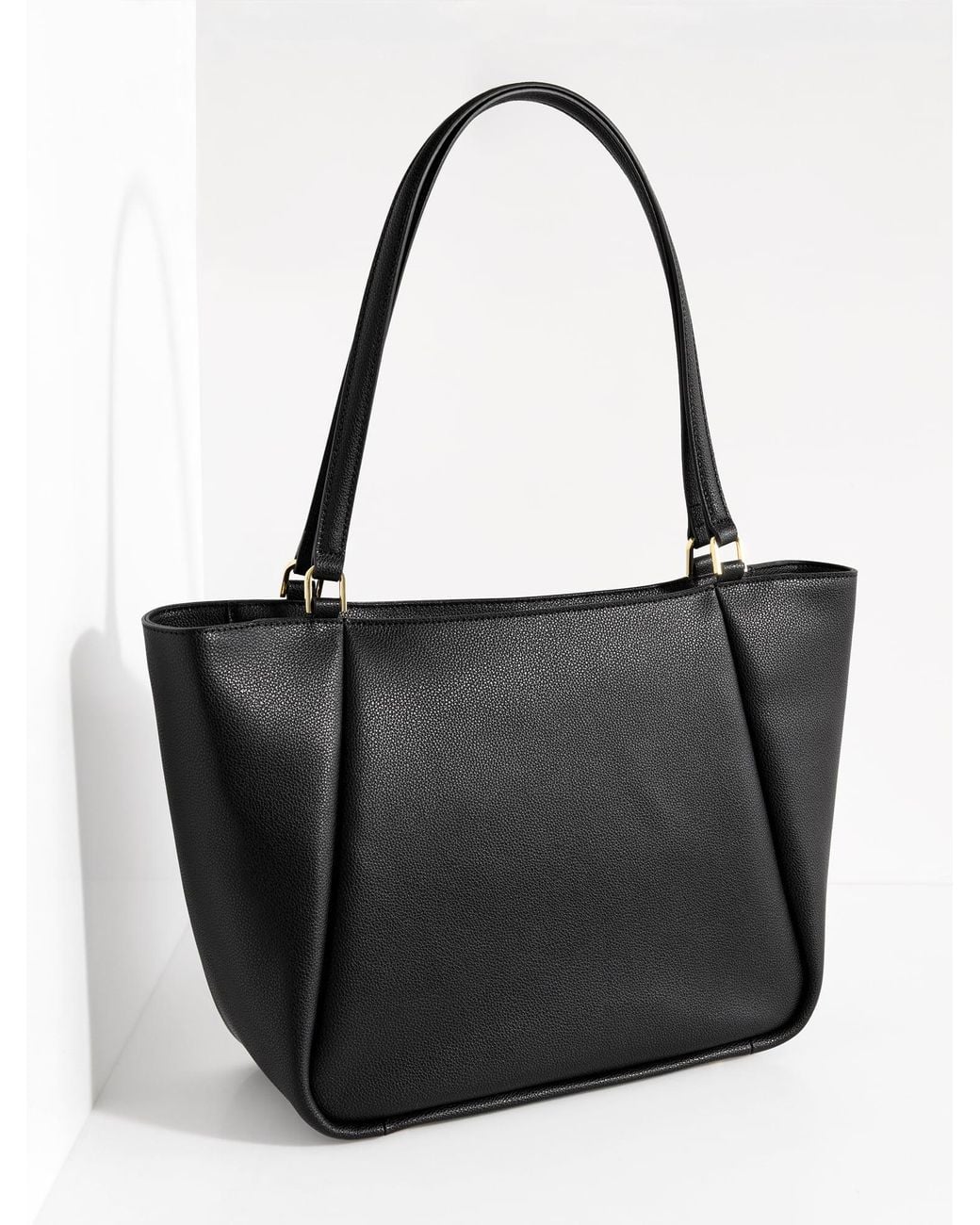 Talbots Black Brooke Pebble Leather Tote