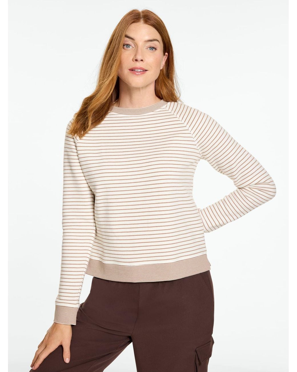 Talbots White Cozy Fleece Crewneck Sweater Pullover