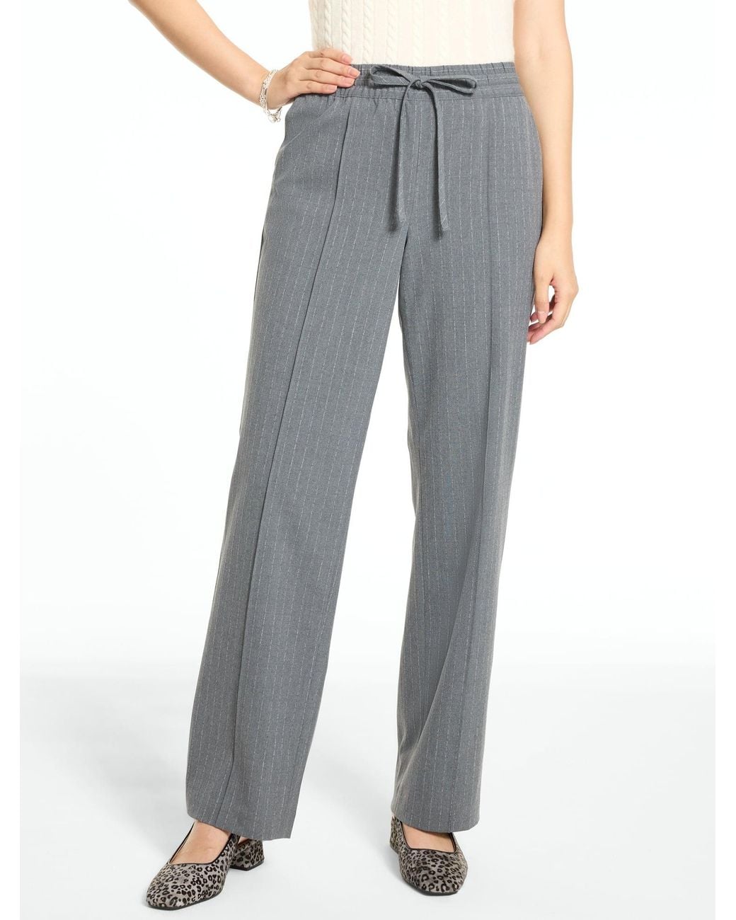 Talbots Gray Straight Leg Pull-on Pants