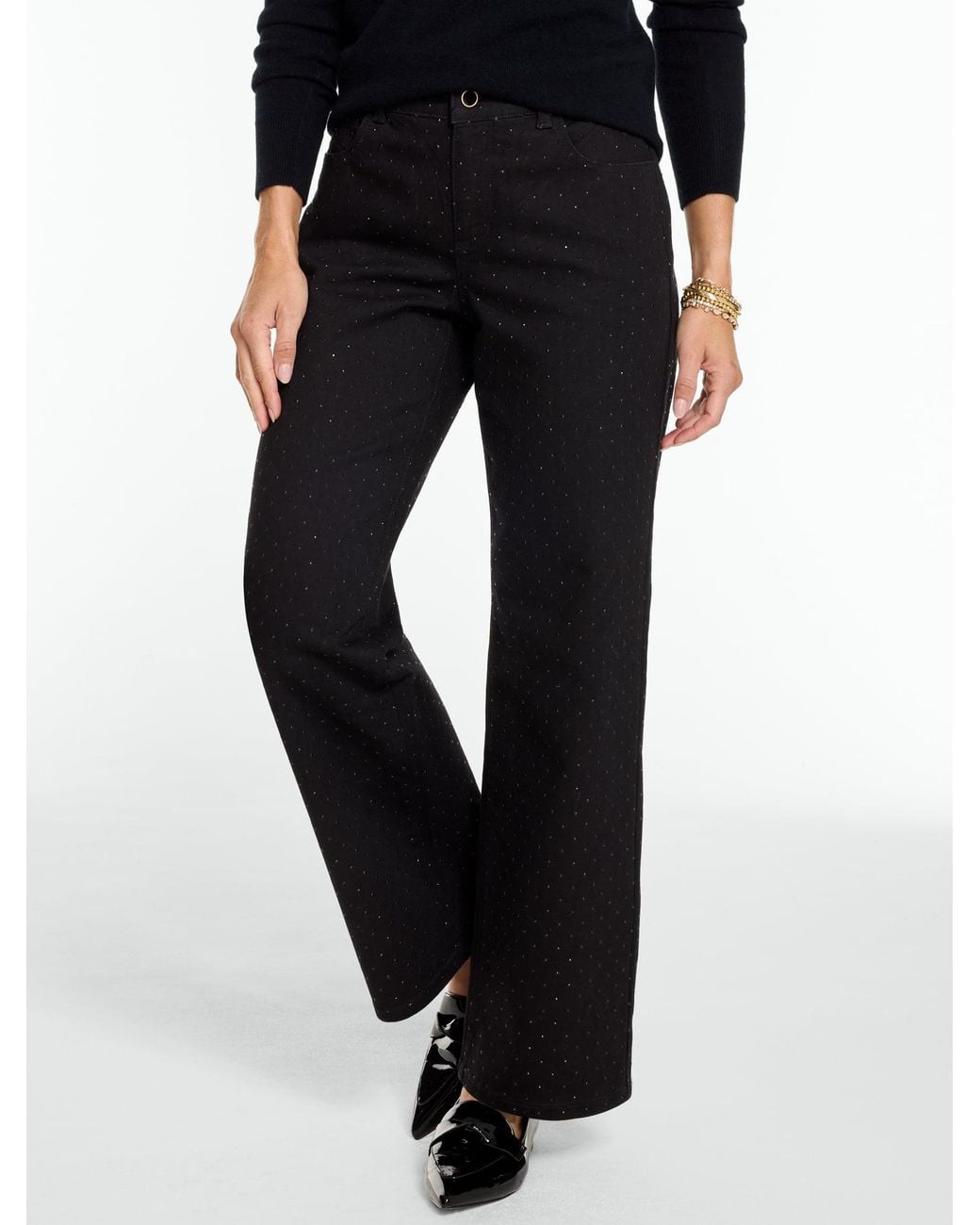 Talbots Black Rhinestone Classic Jean Trousers