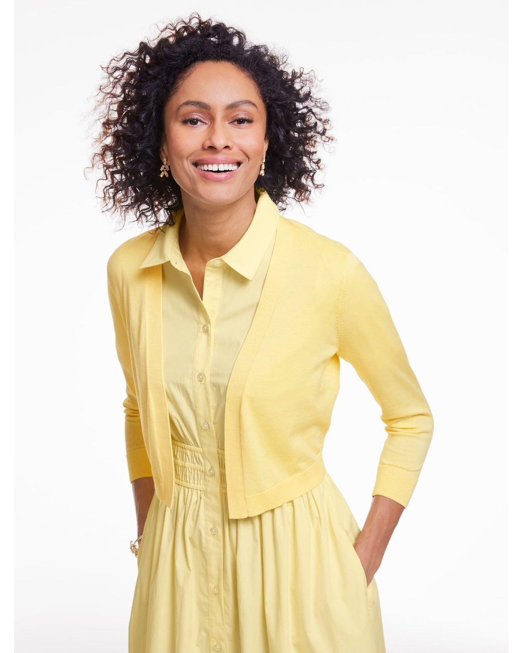 Talbots Yellow Plus Size Classic Dress Shrug