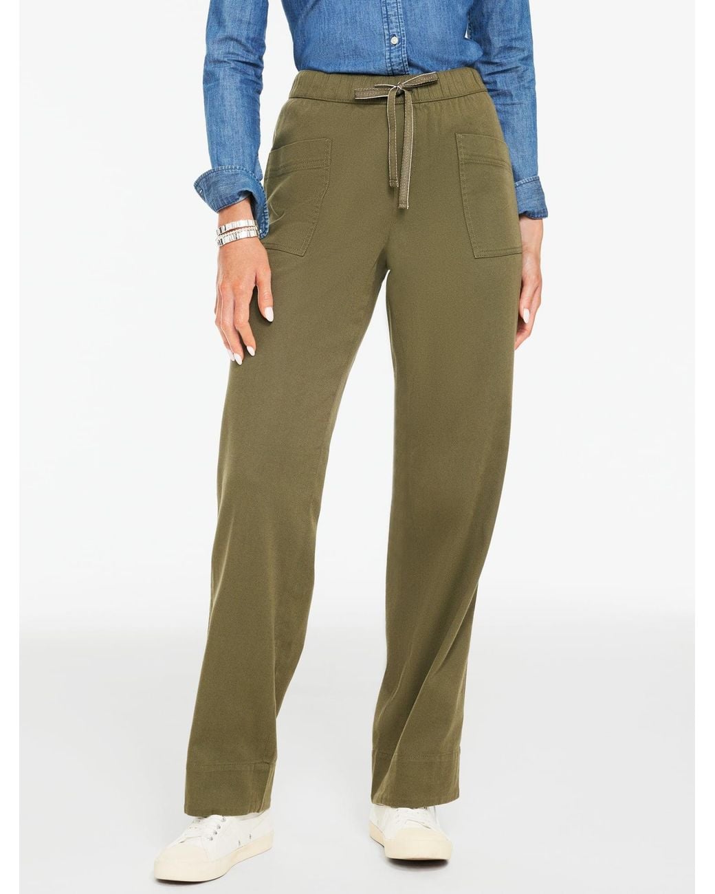 Talbots Green Straight Leg Pull-on Pants