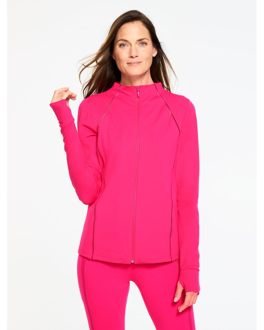 Talbots Pink Performance Compression Full-zip Jacket