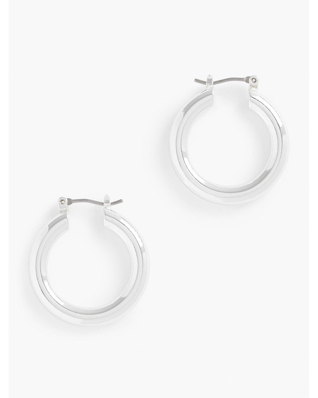 Talbots White Classic Hoop Earrings