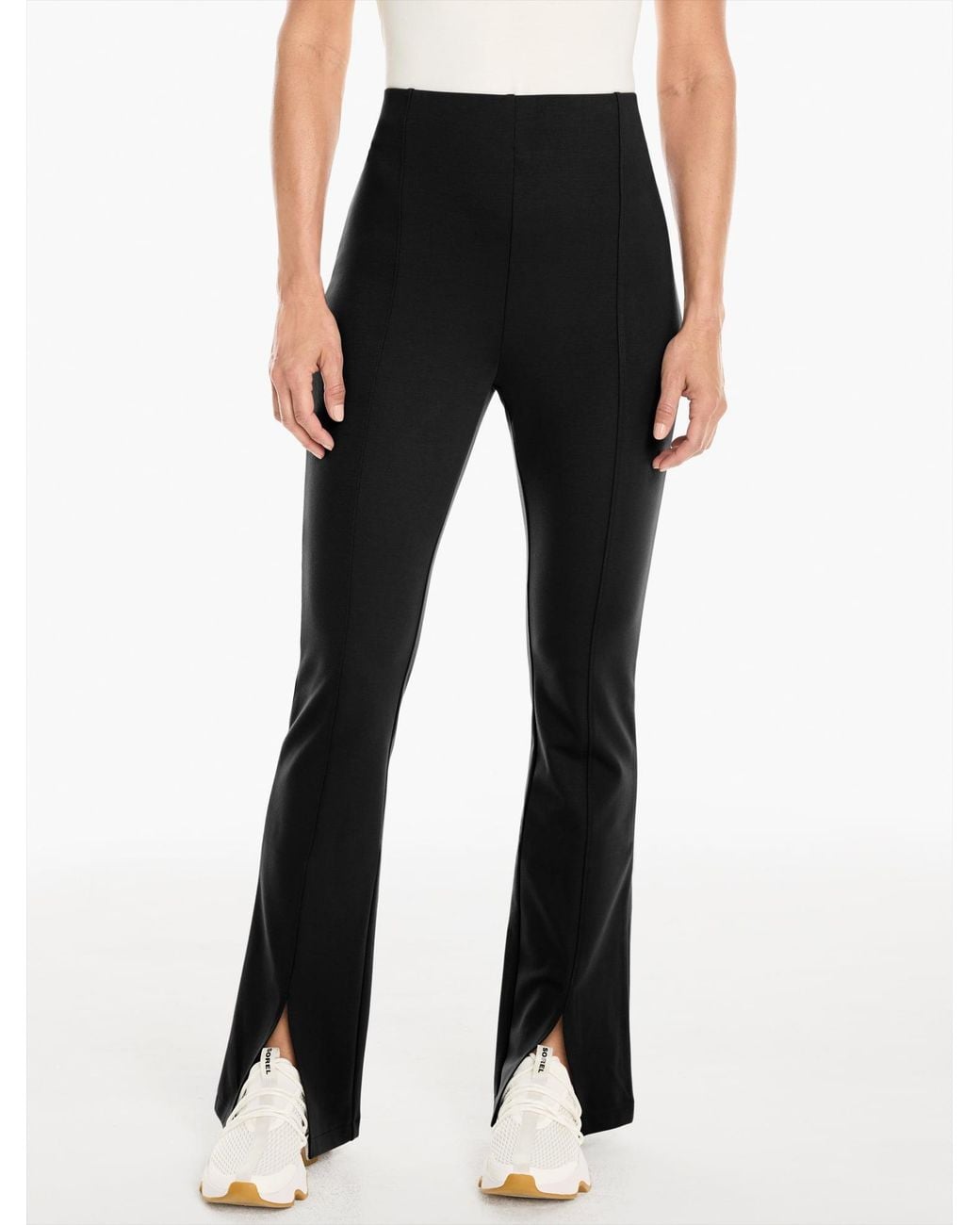 Talbots Black Tech Stretch Split Flare Leg Pants