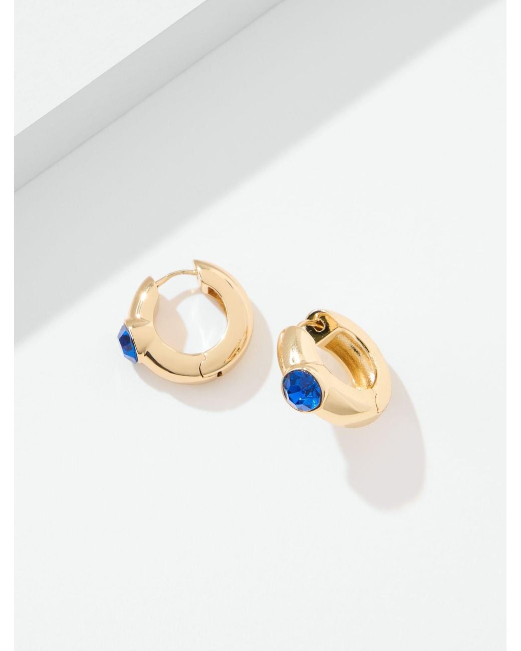 Talbots White Bezel Hoop Earrings