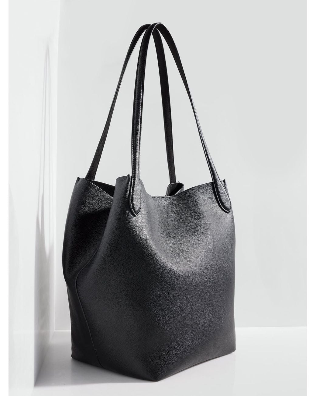 Talbots Black Linden Pebble Leather Tote