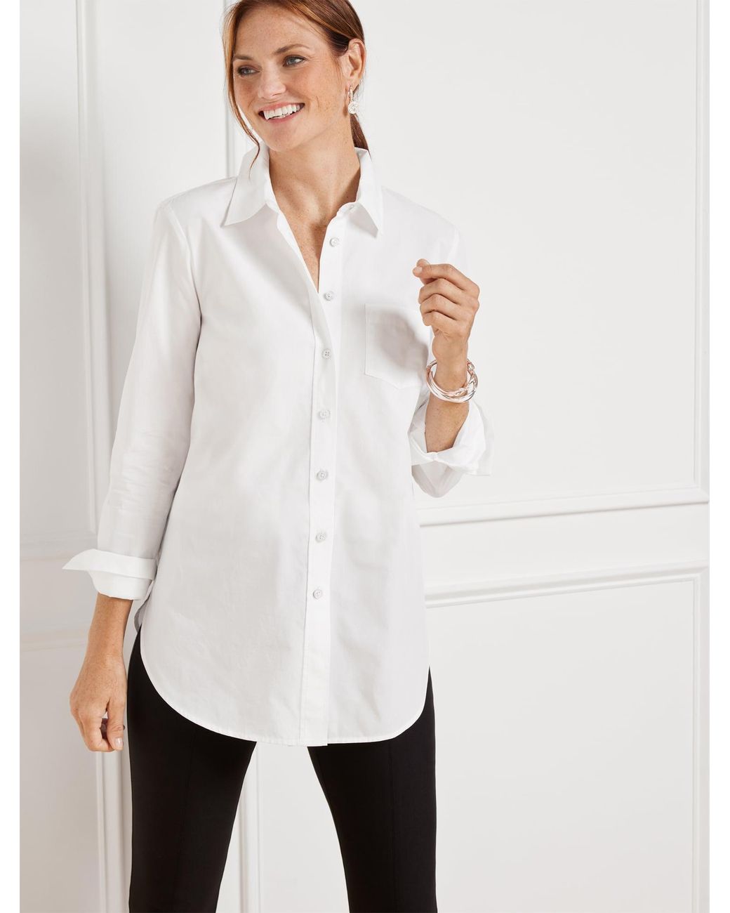 Talbots White Boyfriend Shirt