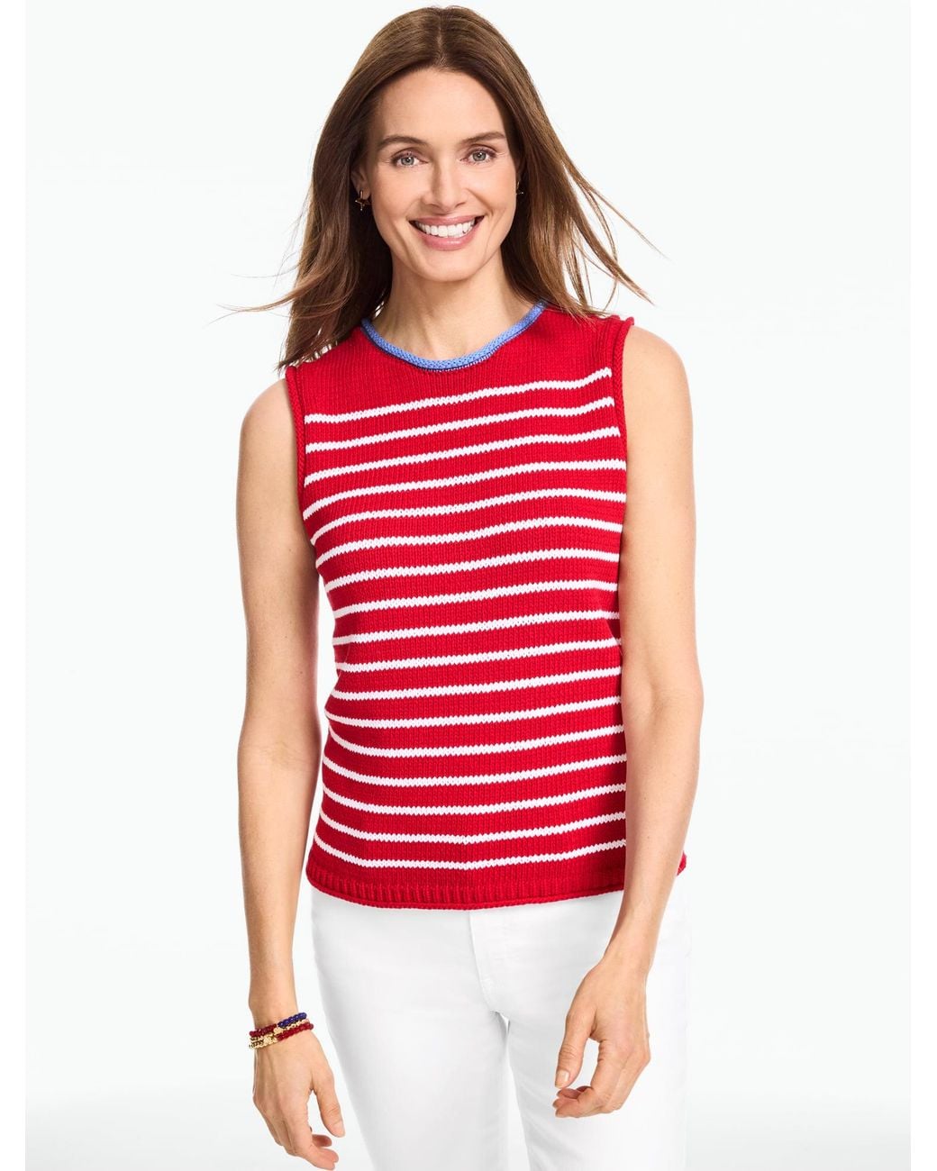 Talbots Red Roll Edge Sweater Shell