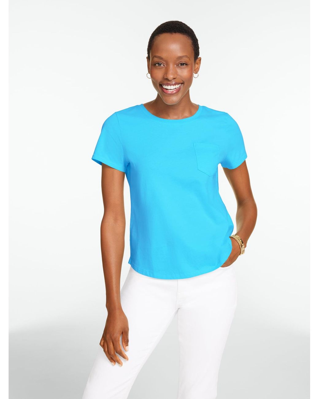 Talbots Blue Patch Pocket Short Sleeve T-shirt