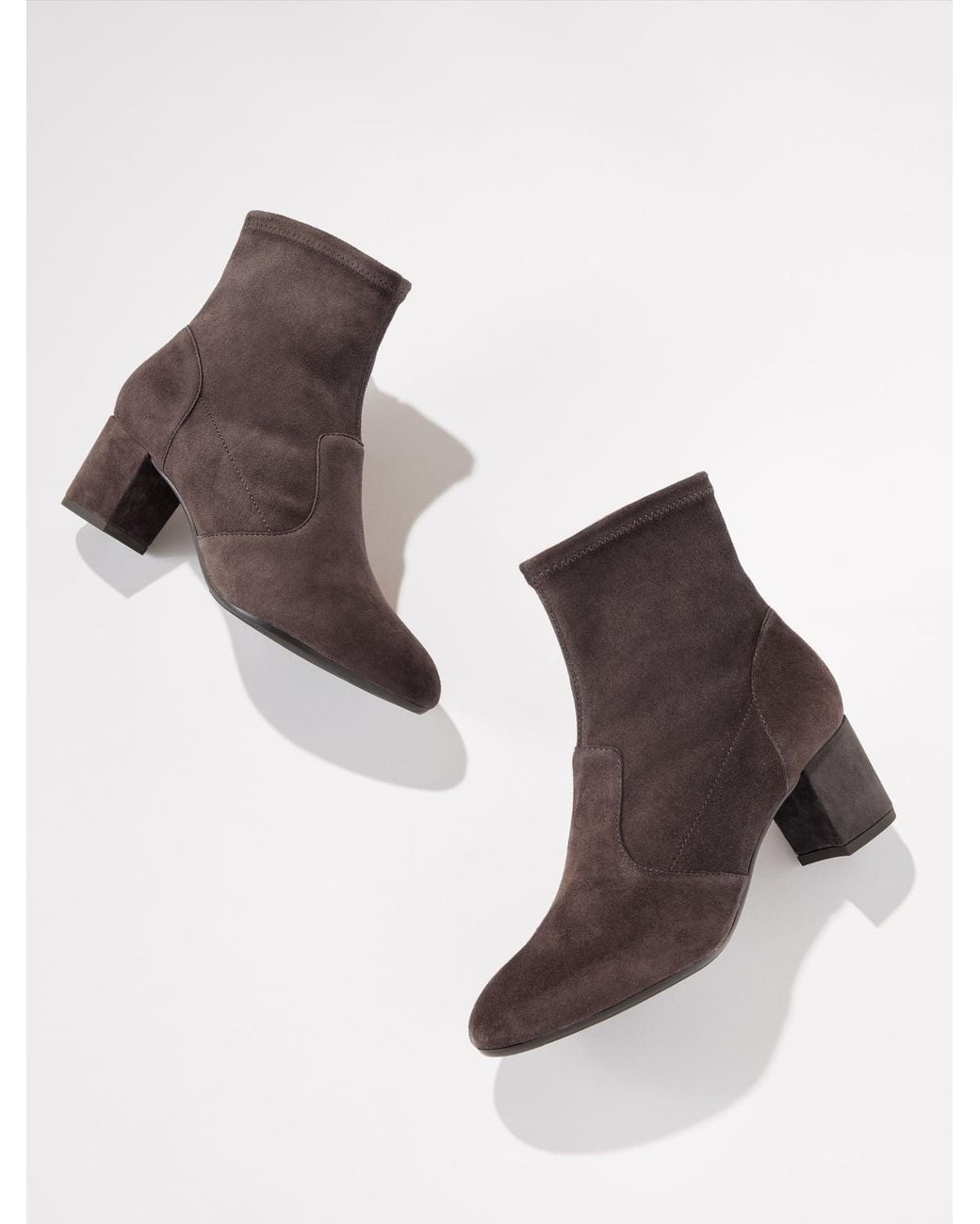 Talbots Brown Pardo Suede Block Heel Booties