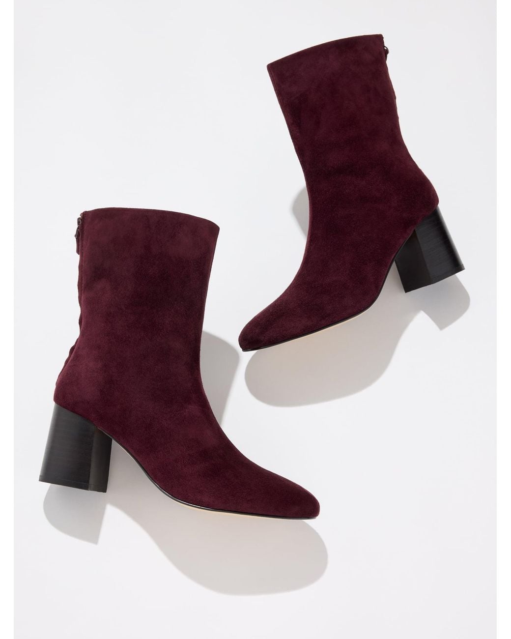 Talbots Purple Aster Flare Block Heel Booties