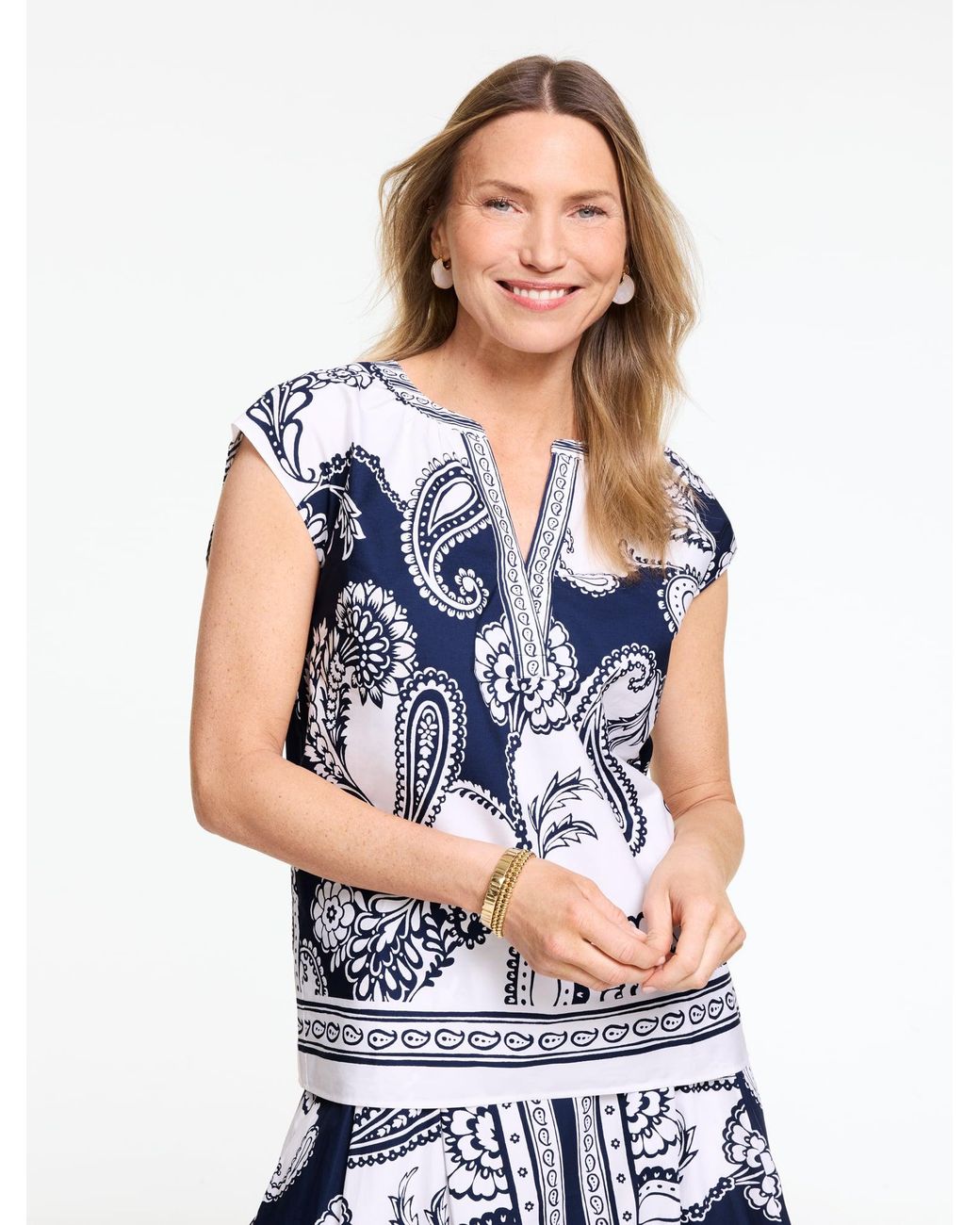 Talbots Blue Poplin Top