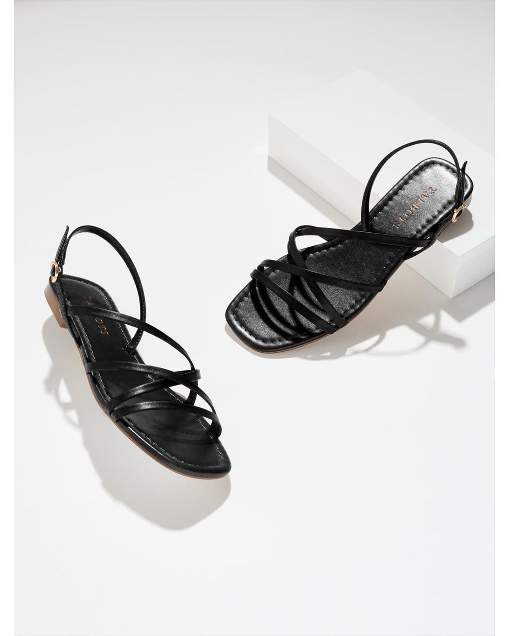 Talbots Black Liana Strappy Nappa Sandals