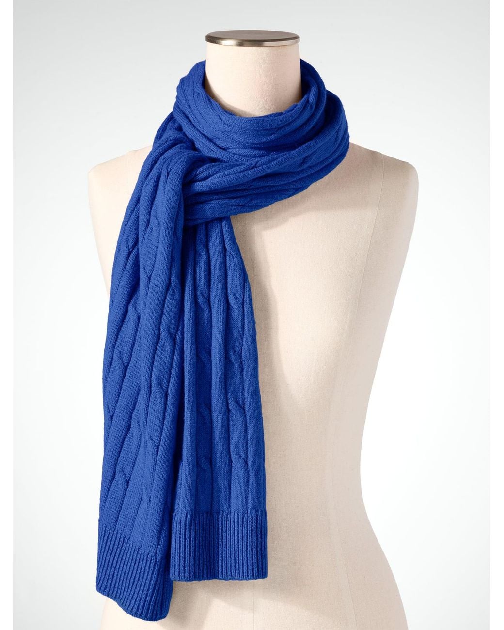 Talbots Blue Soft Cable Knit Scarf