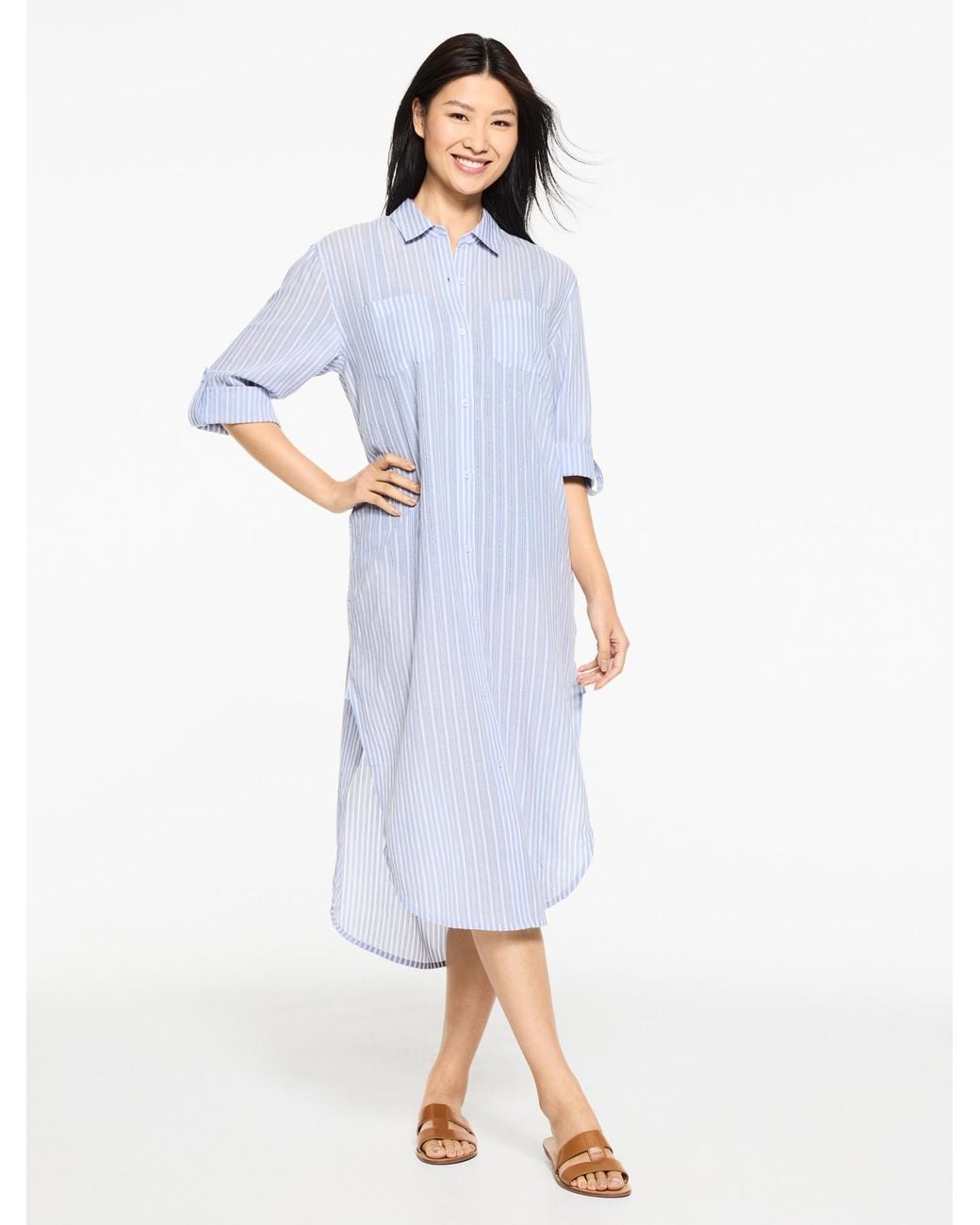 Aqua Club White Long Shirt Cover-up
