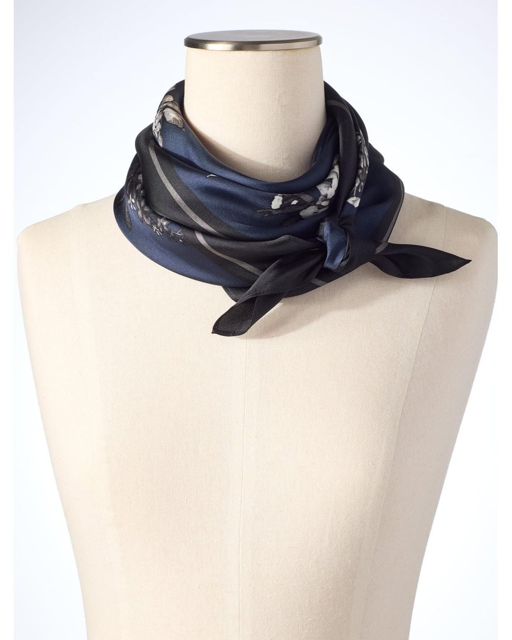 Talbots Blue Moonlight Floral Square Scarf