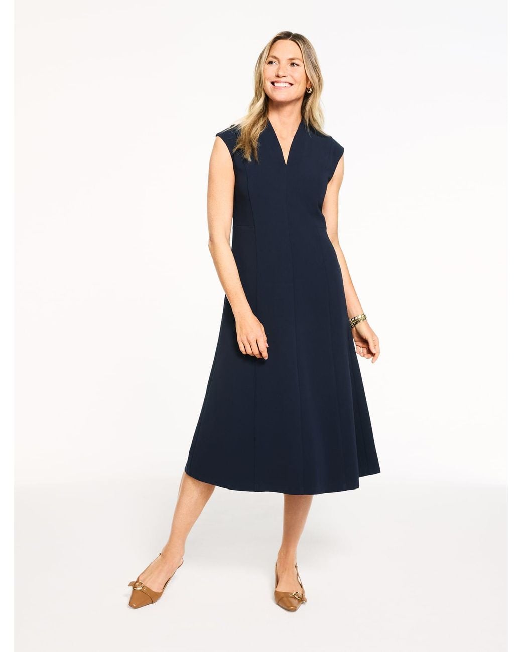 Talbots Blue Easy Travel Sleeveless Dress