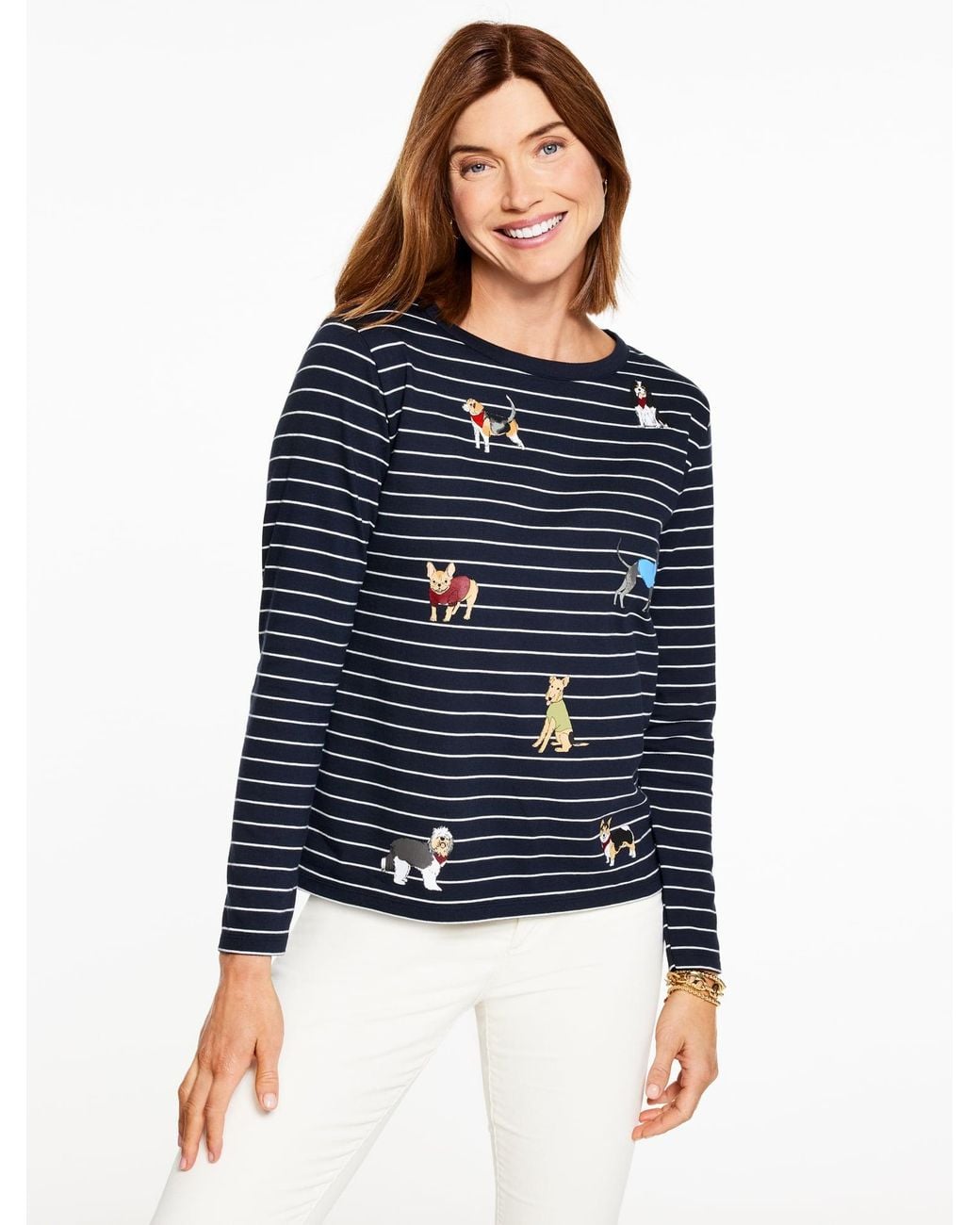 Talbots Blue Long Sleeve Crewneck T-shirt