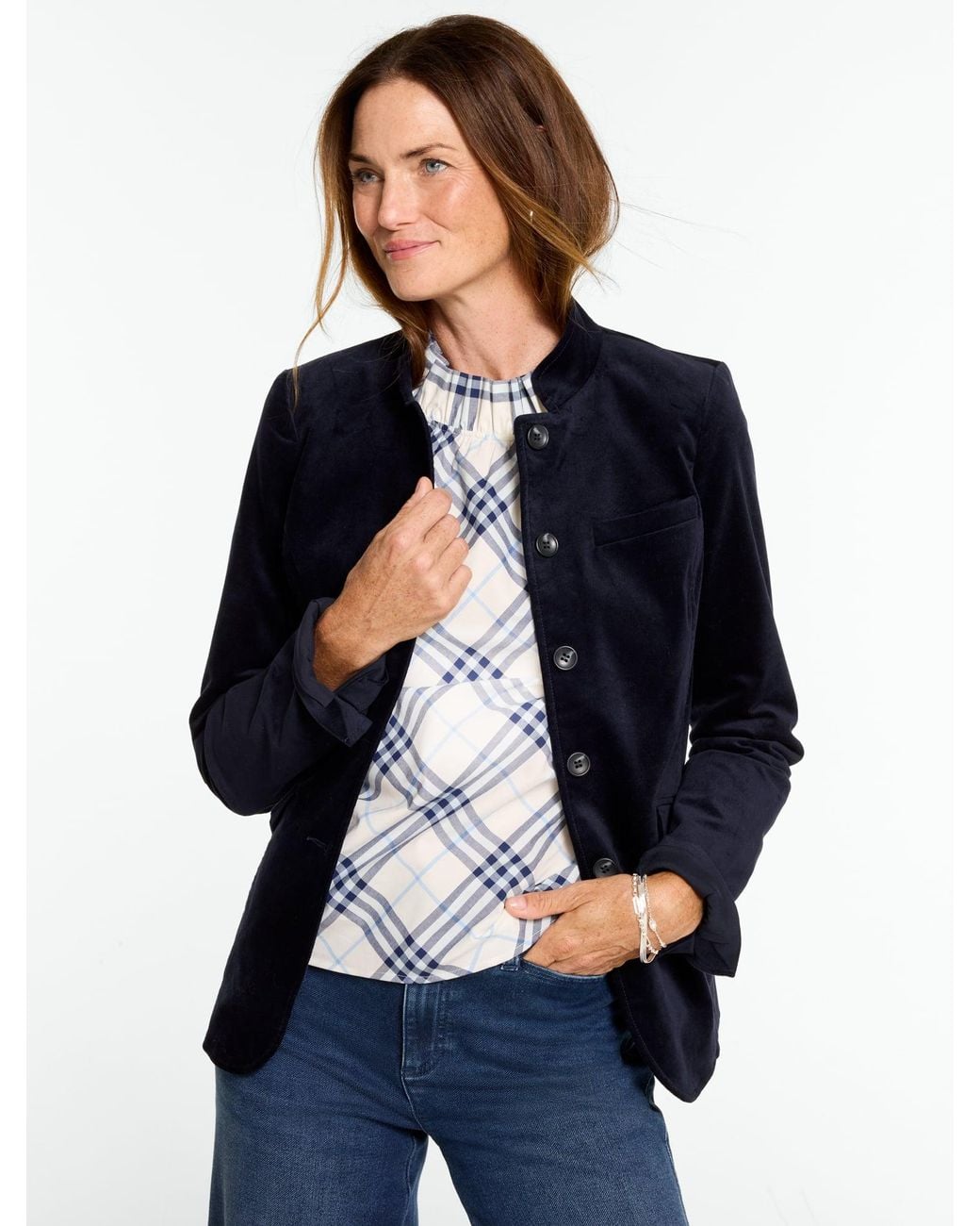 Talbots Blue Velveteen Riding Jacket