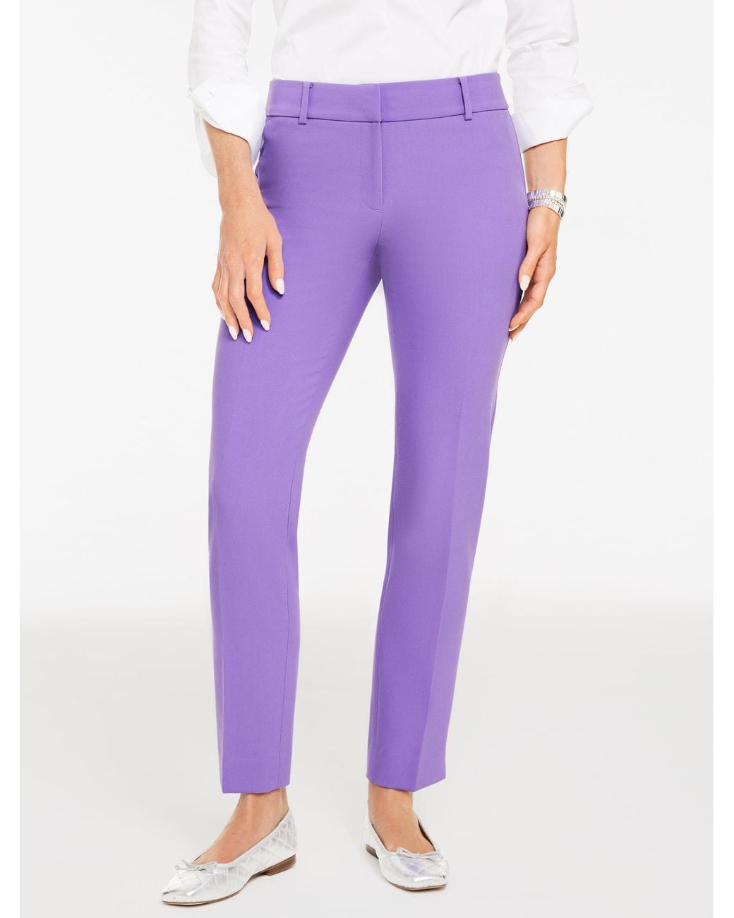 Talbots Purple Hampshire Straight Ankle Pants