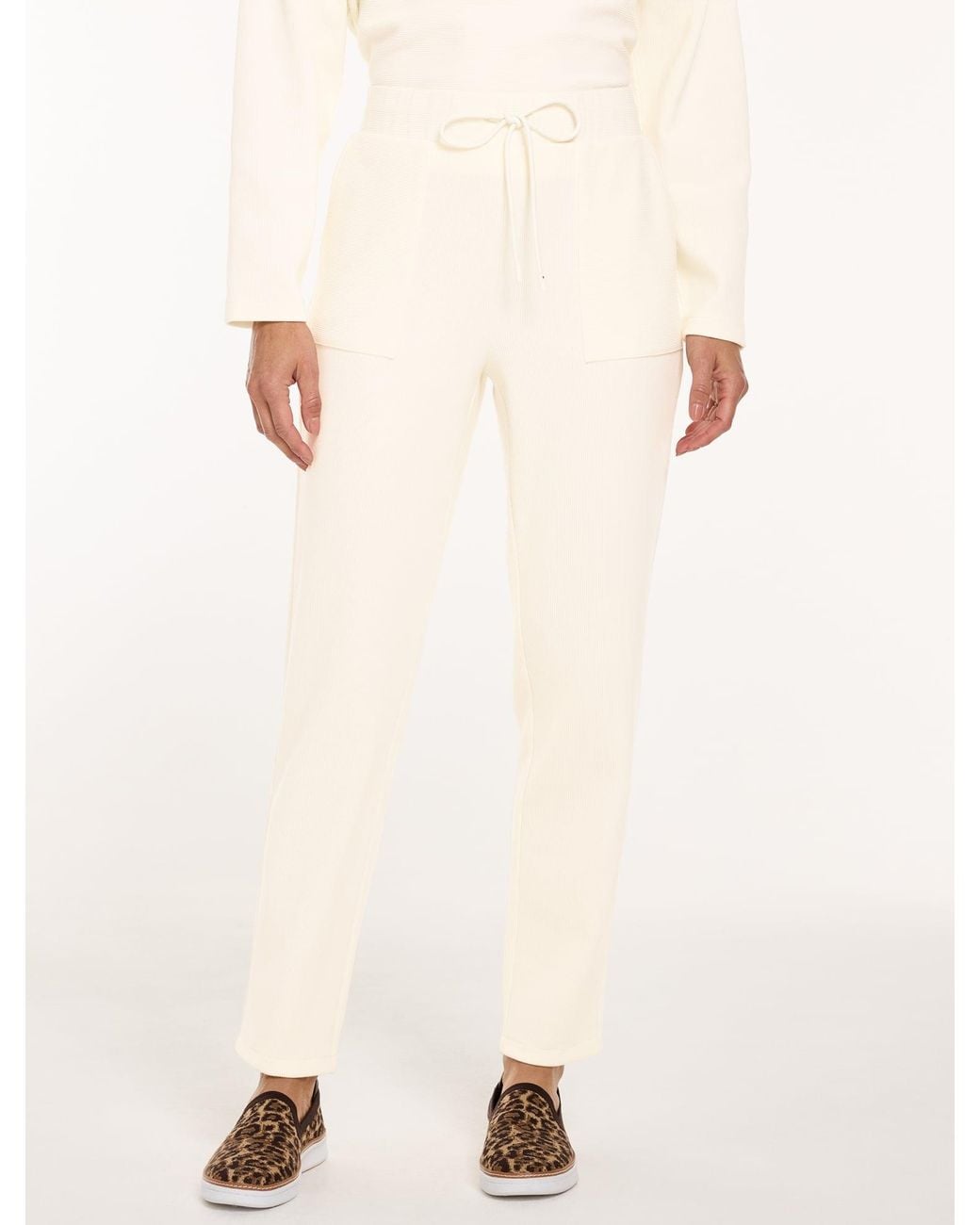 Talbots Natural Ottoman Rib Tapered Leg Pants