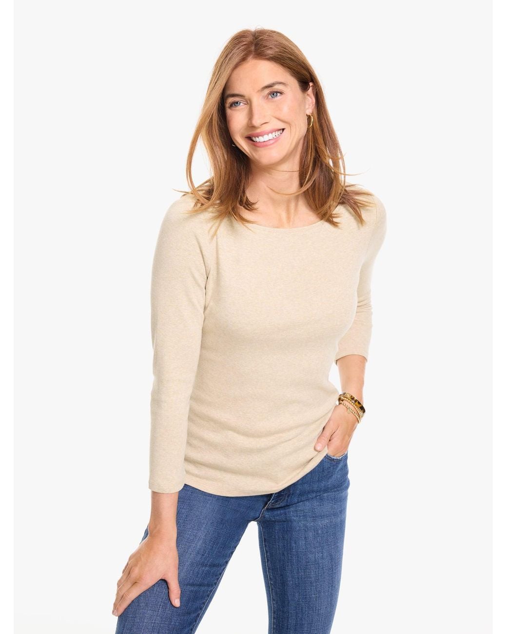Talbots Natural Bateau Neck T-shirt
