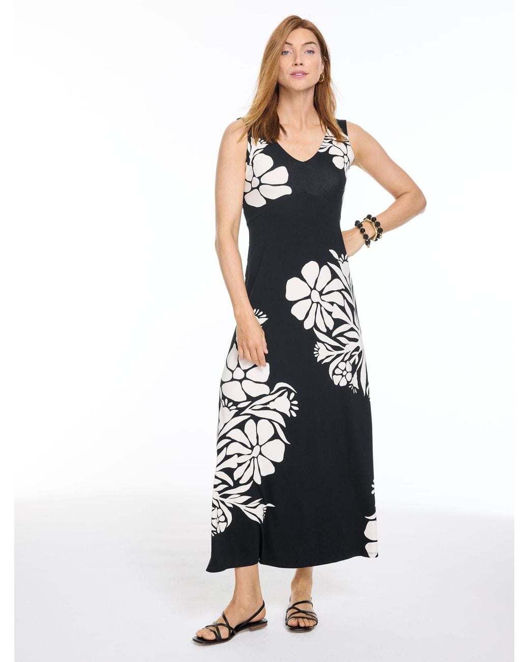 Talbots Natural Jersey V-neck Maxi Dress