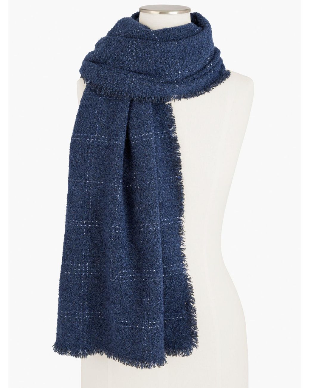 Talbots Blue Metallic Windowpane Wrap