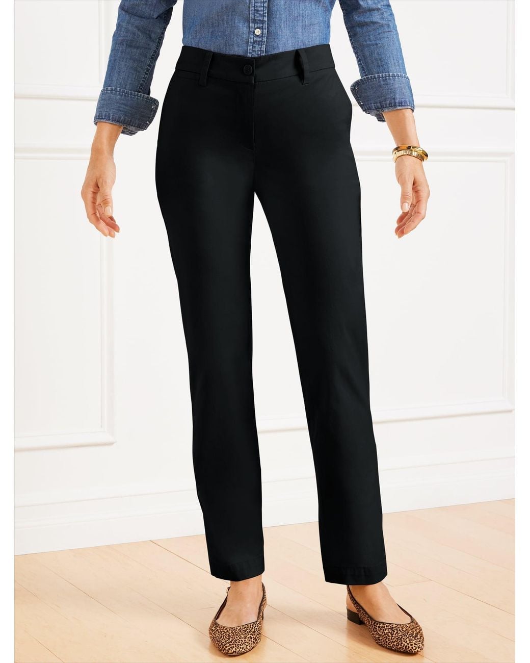 Talbots Black Straight Leg Perfect Chinos Pants