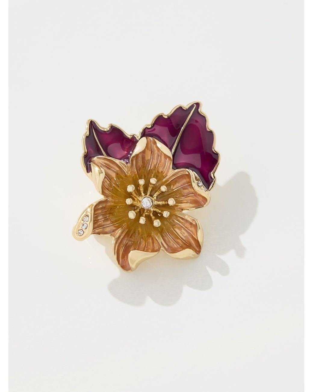Talbots Pink Fall Flower Brooch