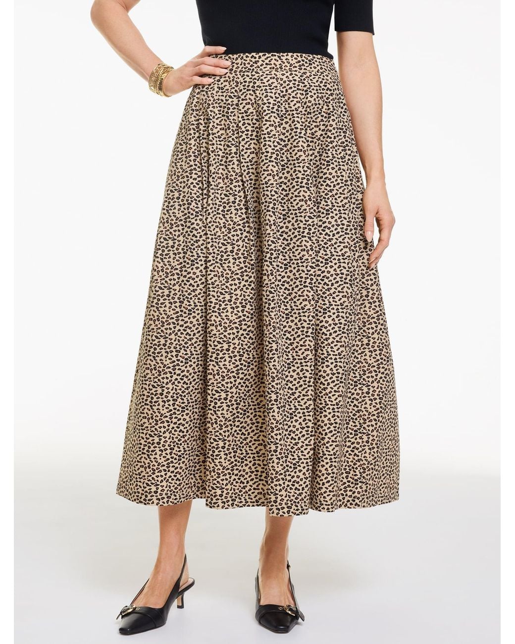 Talbots Multicolor Piper Pleated Patio Skirt