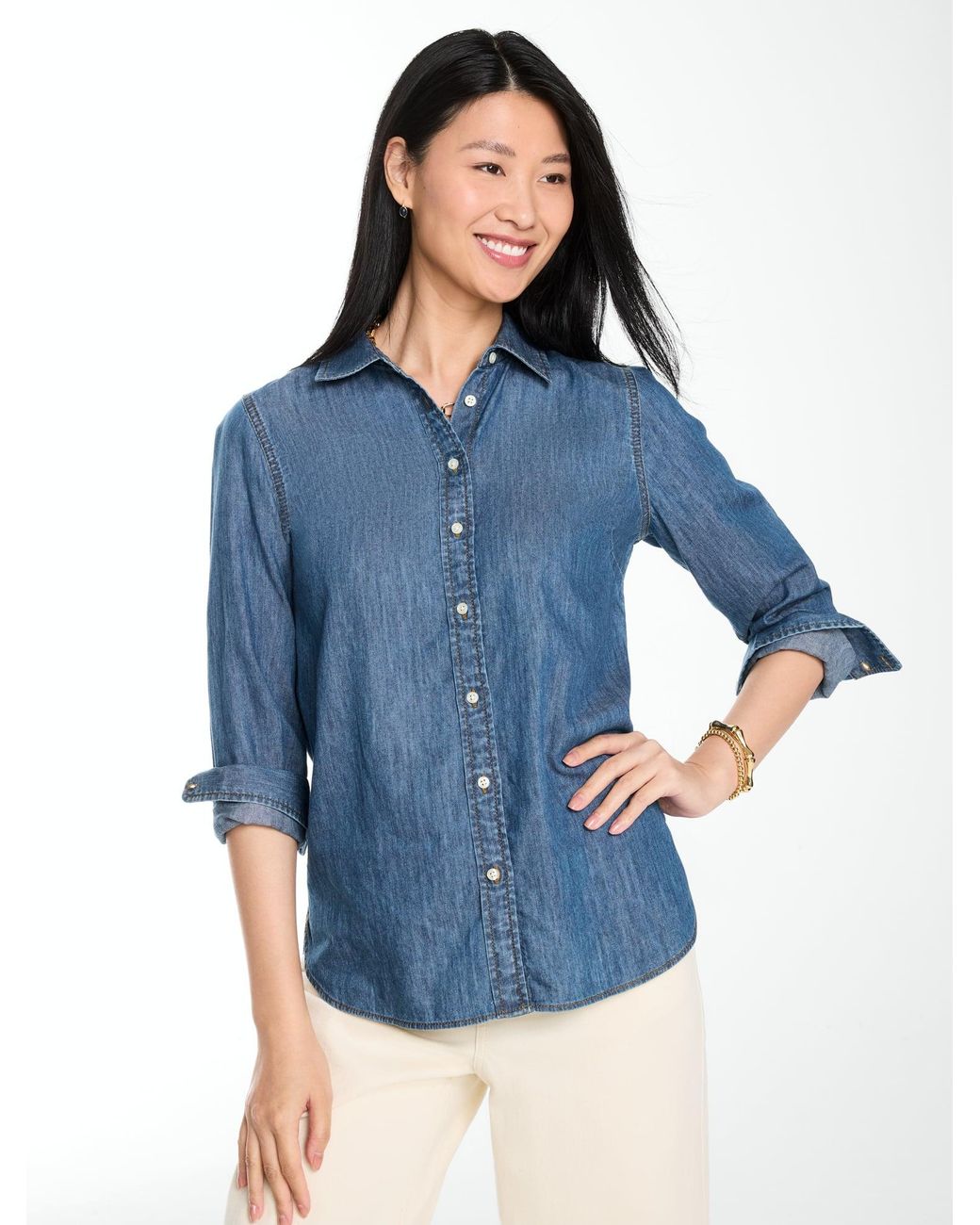 Talbots Blue Denim Modern Classic Shirt